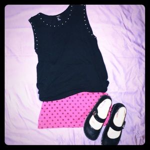 Anthropologie polka dot mini skirt